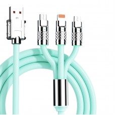KABLO USB na Tip C/micro/8pina 3 u 1 metalni 1met